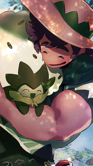 Milo Hugging Eldegoss Wallpaper