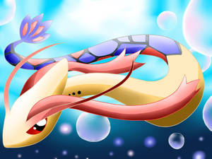 Milotic Bubbles Through Water Wallpaper