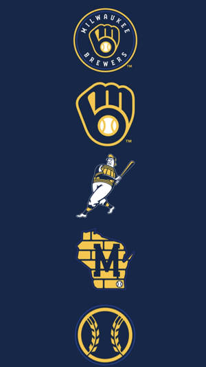 Milwaukee Brewers Evolution Of Logos Wallpaper