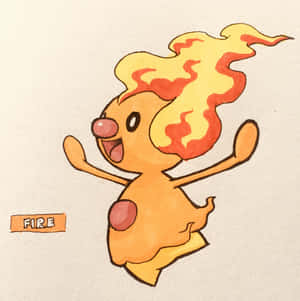 Mime Jr. On Fire Wallpaper