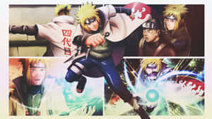 Minato Namikaze Fourth Hokage Action Collage Wallpaper