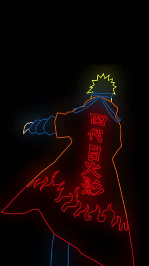 Minato Namikaze Hokage Cloak Neon Art Wallpaper