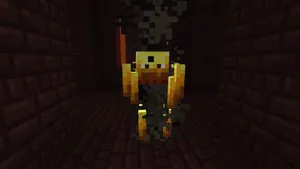 Minecraft Blaze In Action At The Nether Fortress Wallpaper