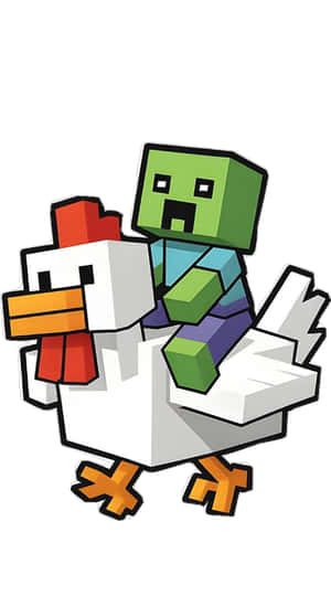 Minecraft Chicken Jockey Wallpaper
