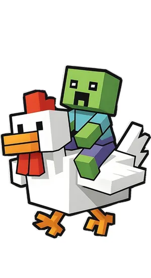 Minecraft Chicken Jockey Wallpaper