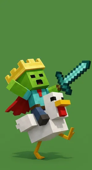 Minecraft Chicken Jockey Adventure Wallpaper