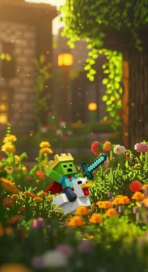 Minecraft Chicken Jockey Adventure Wallpaper