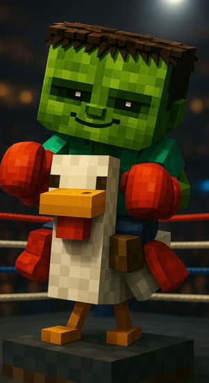 Minecraft Chicken Jockey Character Wallpaper