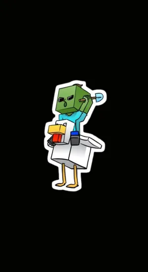 Minecraft Chicken Jockey Design Wallpaper