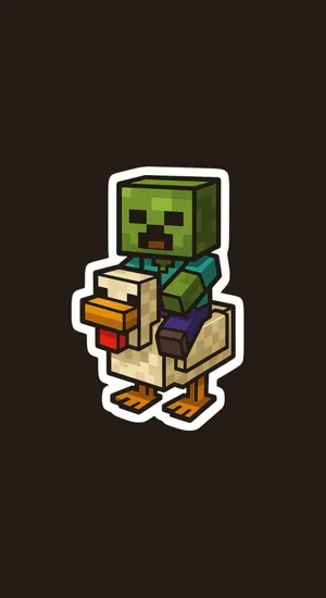 Minecraft Chicken Jockey Wallpaper