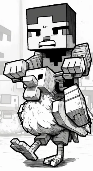 Minecraft Chicken Jockey Ride Wallpaper