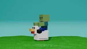 Minecraft Chicken Jockey Wallpaper