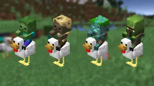 Minecraft Chicken Jockey Variants Wallpaper