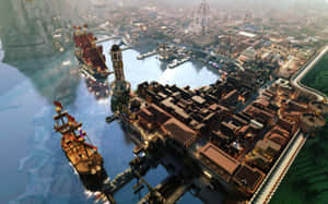 Minecraft City 4000 X 2500 Wallpaper Wallpaper