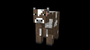 Minecraft Cow Grazing On A Hill Wallpaper