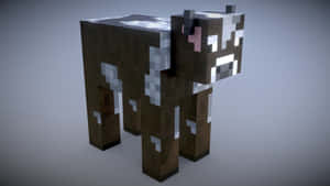 Minecraft Cow Standing Near A Chest Wallpaper