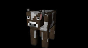 Minecraft Cow With Pixelated Landscape Wallpaper