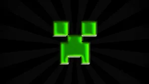 Minecraft Creeper Face Glow Wallpaper