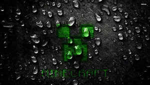 Minecraft Creeper Face With Water Droplets Wallpaper