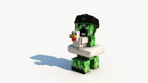 Minecraft Creeper With Chicken Wallpaper