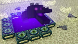 Minecraft Ender Dragon Under The Sand Wallpaper