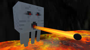 Minecraft Ghast Soaring Through The Nether Wallpaper