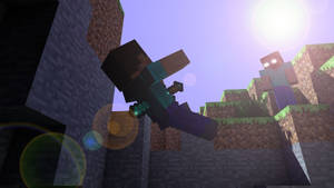 Minecraft Herobrine Killing Steve Wallpaper