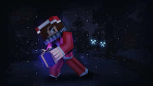 Minecraft Holiday Gift Adventure Wallpaper