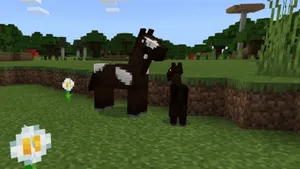 Minecraft Horses Frolicking In A Vibrant World Wallpaper