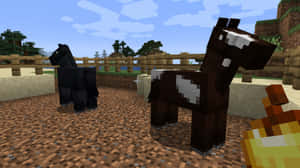 Minecraft Horses Galloping In The Wild Wallpaper