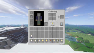 Minecraft Inventory Displayed Aerial Wallpaper