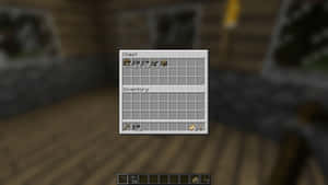 Minecraft Inventory Displayed On Blurry Interior Wallpaper