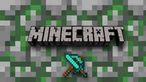 Minecraft Logoand Diamond Pickaxe Wallpaper