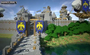 Minecraft Map: An Aerial View Of An Imaginary Adventure Wallpaper