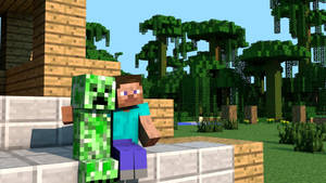 Minecraft Meme Steve And Creeper Wallpaper