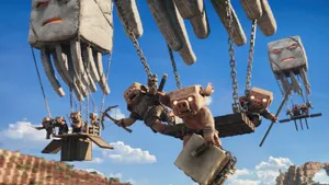 Minecraft Movie Action Scene Wallpaper