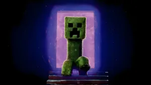 Minecraft Movie Creeper Scene Wallpaper