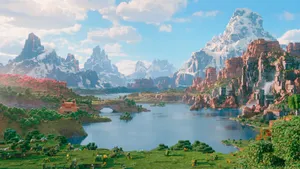 Minecraft Movie Stunning Landscape Wallpaper