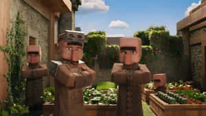 Minecraft Movie Villagers Wallpaper