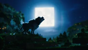 Minecraft Movie Wolves Howl Wallpaper