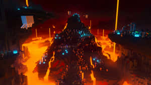 Minecraft Nether Dimension Lava Landscape Wallpaper