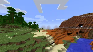 Minecraft Pc Split Nature Landscape Wallpaper