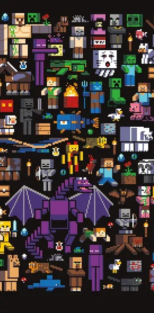 Minecraft Phone Mobbery Characters Wallpaper