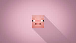 Minecraft_ Pig_ Face_ Minimalist_ Background Wallpaper