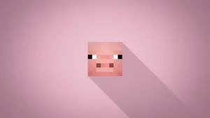 Minecraft_ Pig_ Face_ Minimalist_ Background Wallpaper