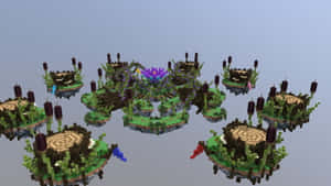 Minecraft Player's Perspective On A 3d Map Wallpaper