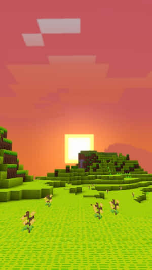 Minecraft Pocket Edition Adventure On Smartphone Wallpaper
