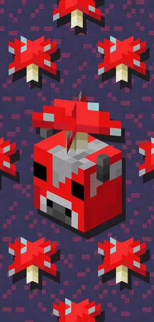 Minecraft Red Mushroom Android Wallpaper