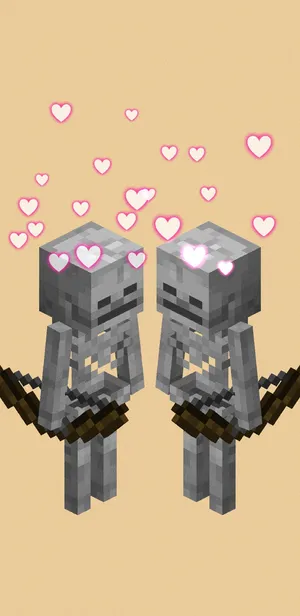 Minecraft Skeleton Attacking At Night Wallpaper