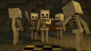 Minecraft Skeleton - The Unwavering Arch-nemesis Of Characters Wallpaper